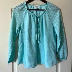 Lauren Conrad Long Sleeve, Lined, Pastel Turquoise Blouse Women’s Size Medium